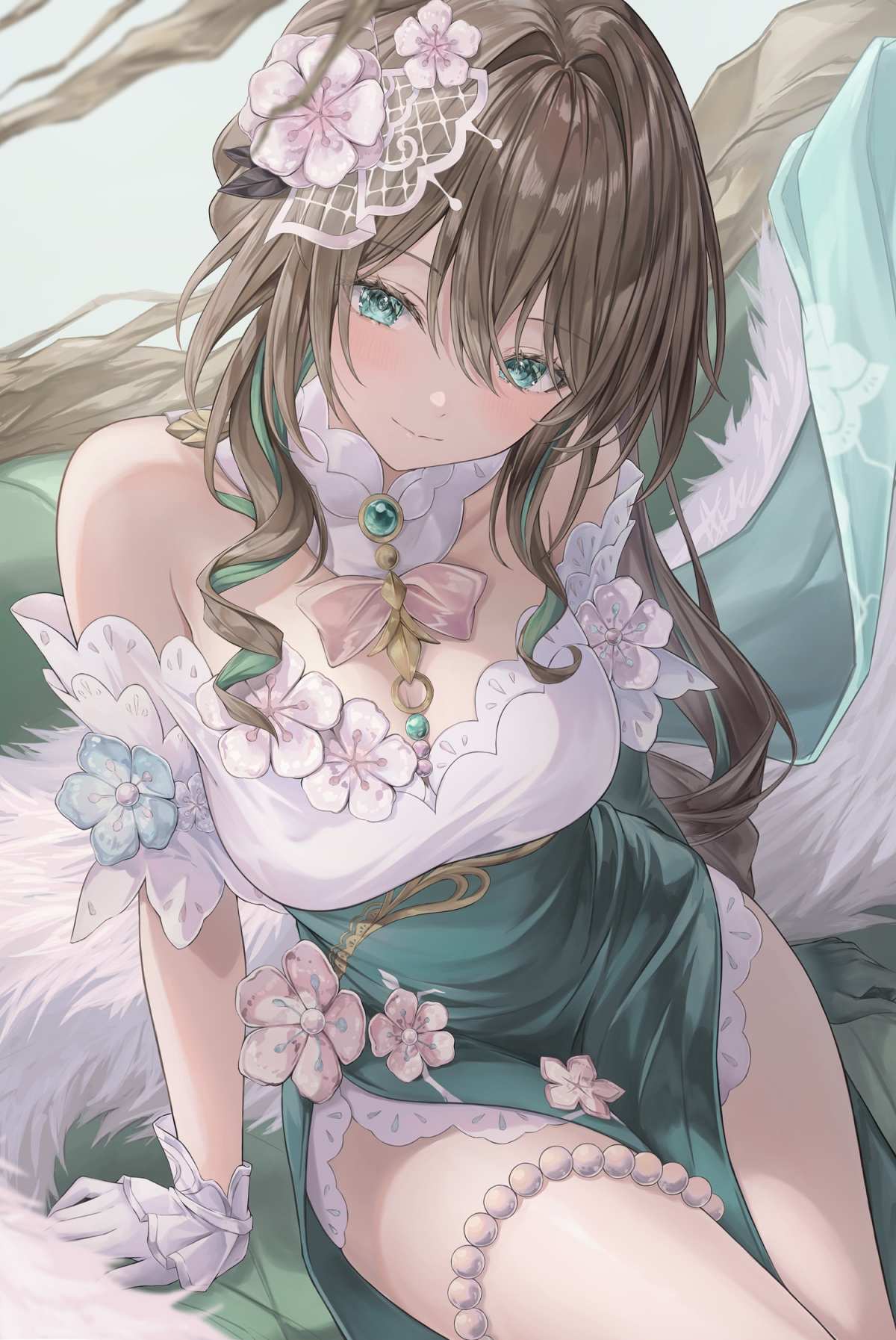 绿色眼眸的动漫女孩