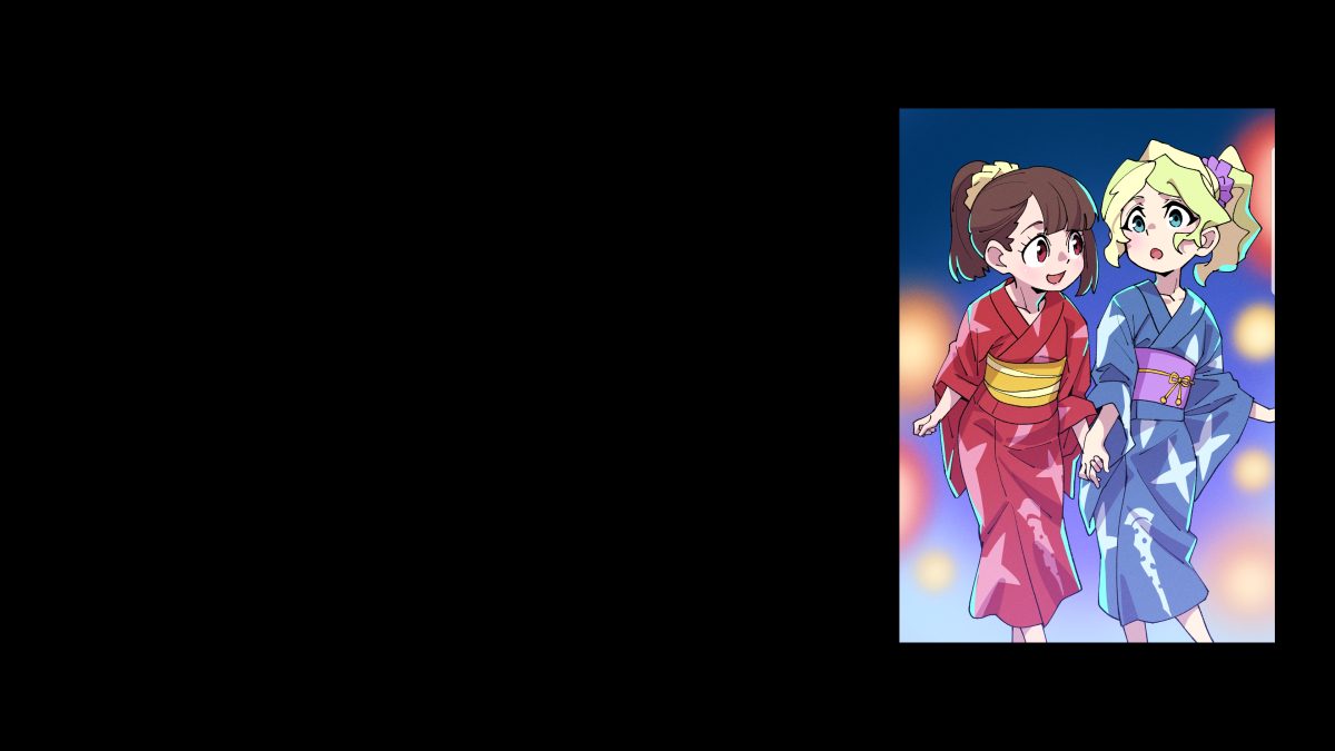 动漫女孩烟花夜