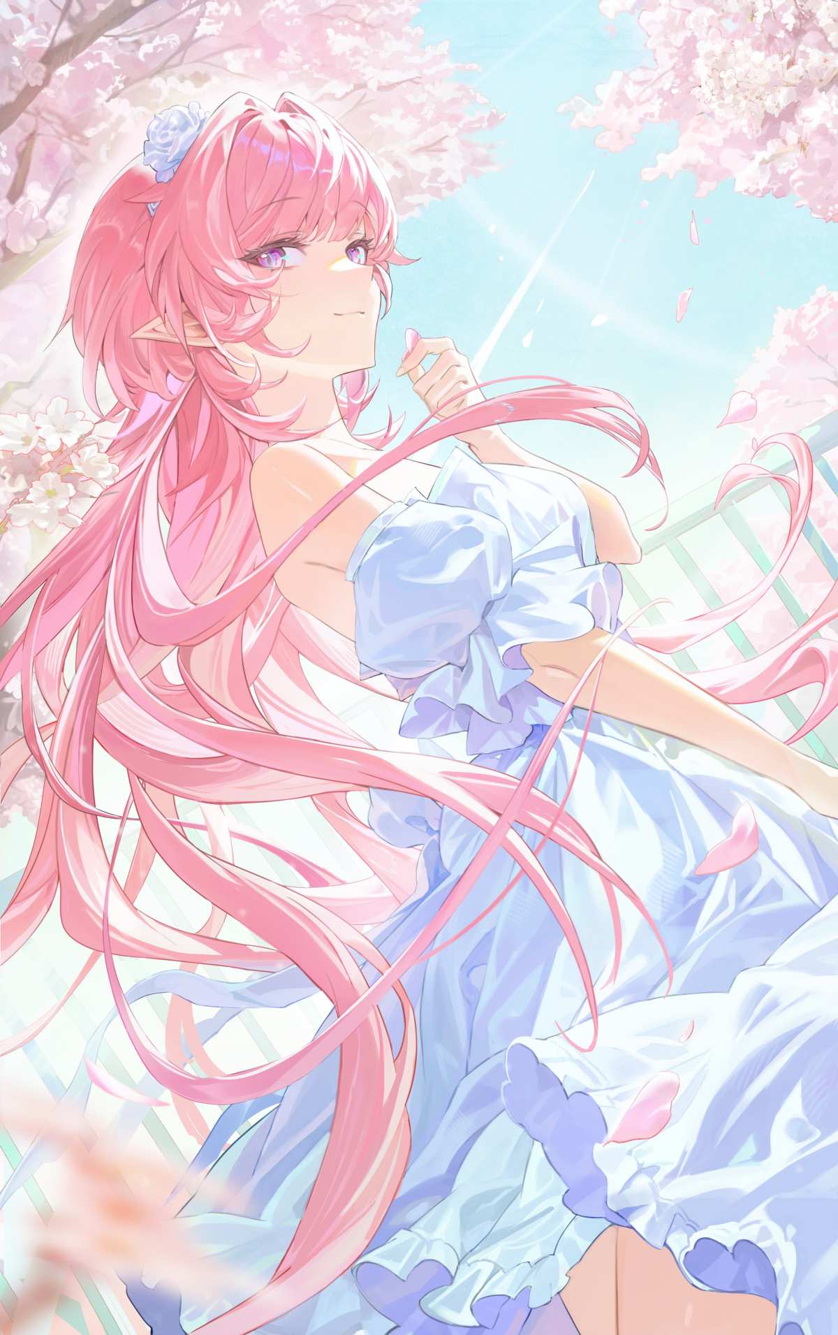 粉发精灵少女