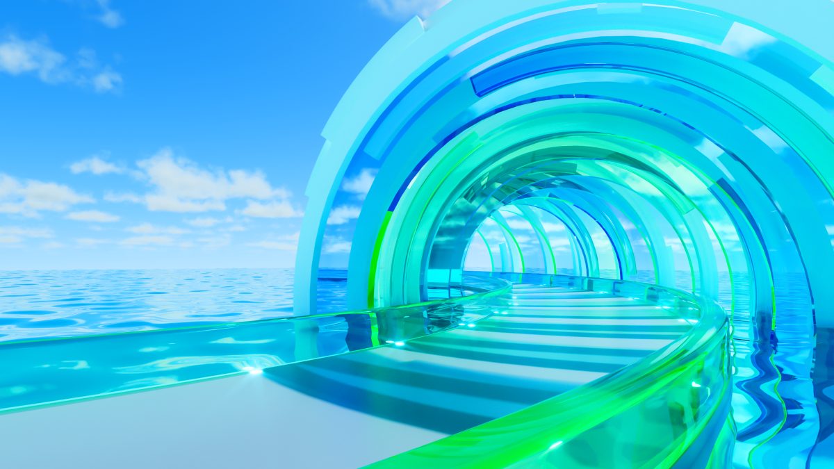 蓝色海洋隧道壁纸