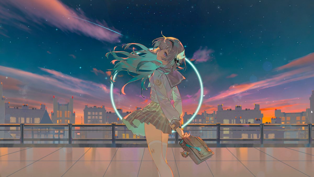 星夜中的少女