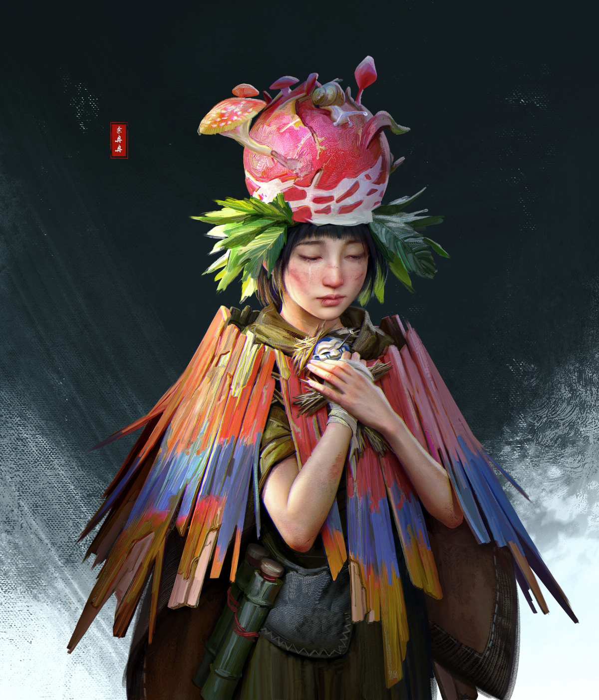 神秘少女数字艺术