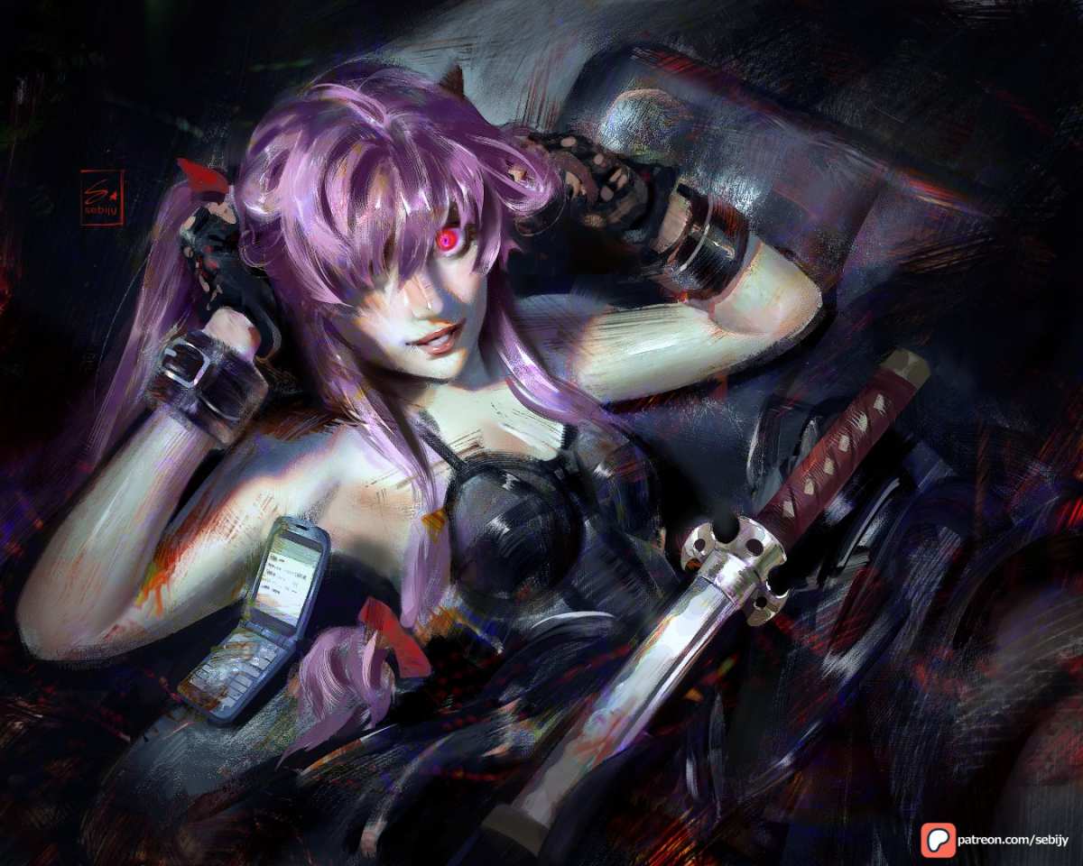 紫色长发红眼少女