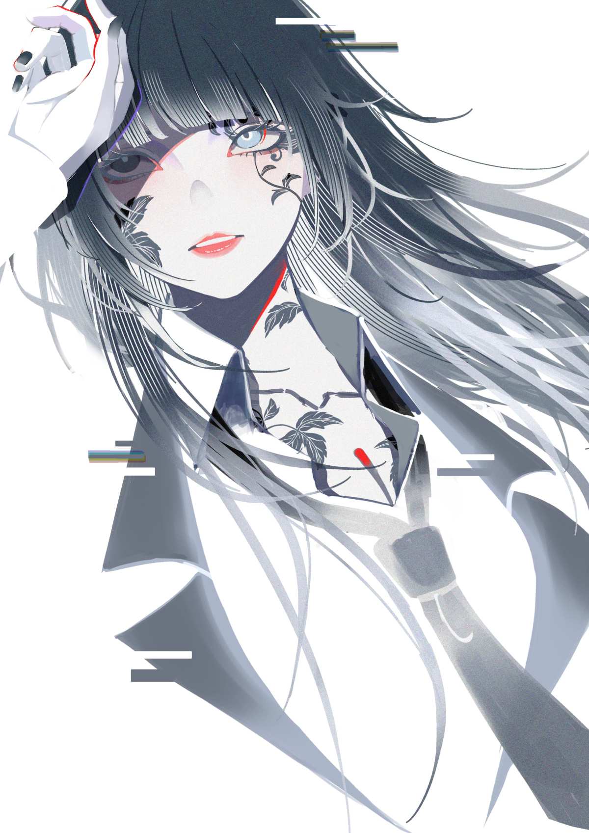 白发女孩数字艺术