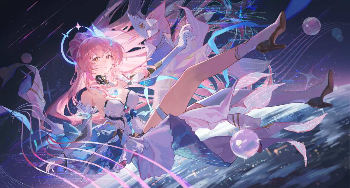 粉色长发动漫女孩