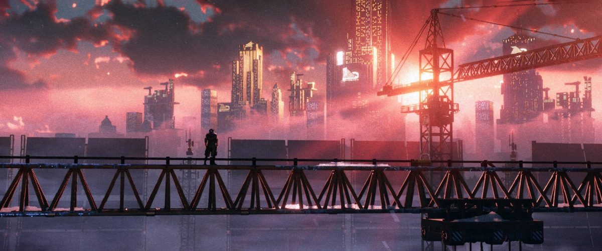 日落下的未来都市