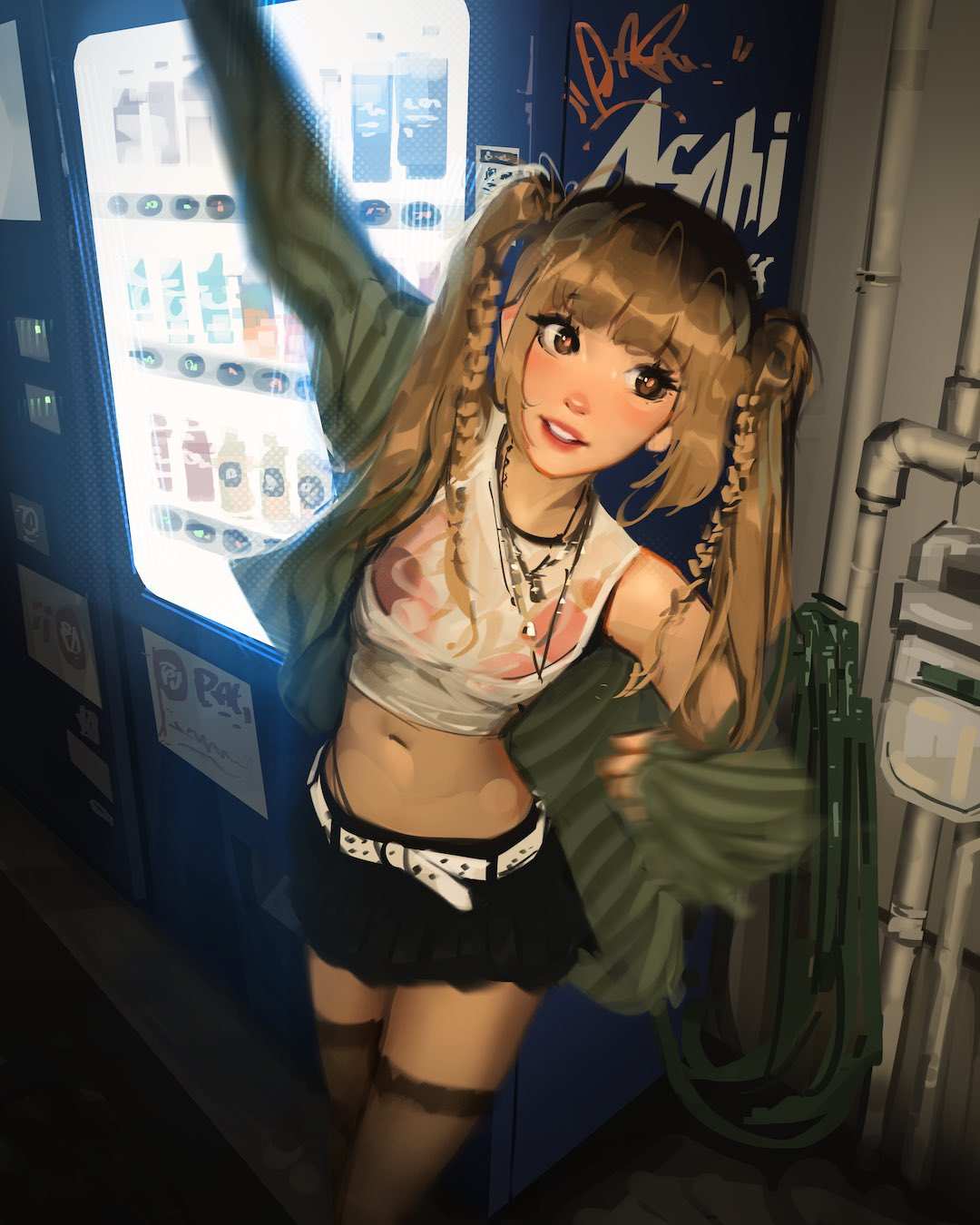 双马尾少女与自动贩卖机