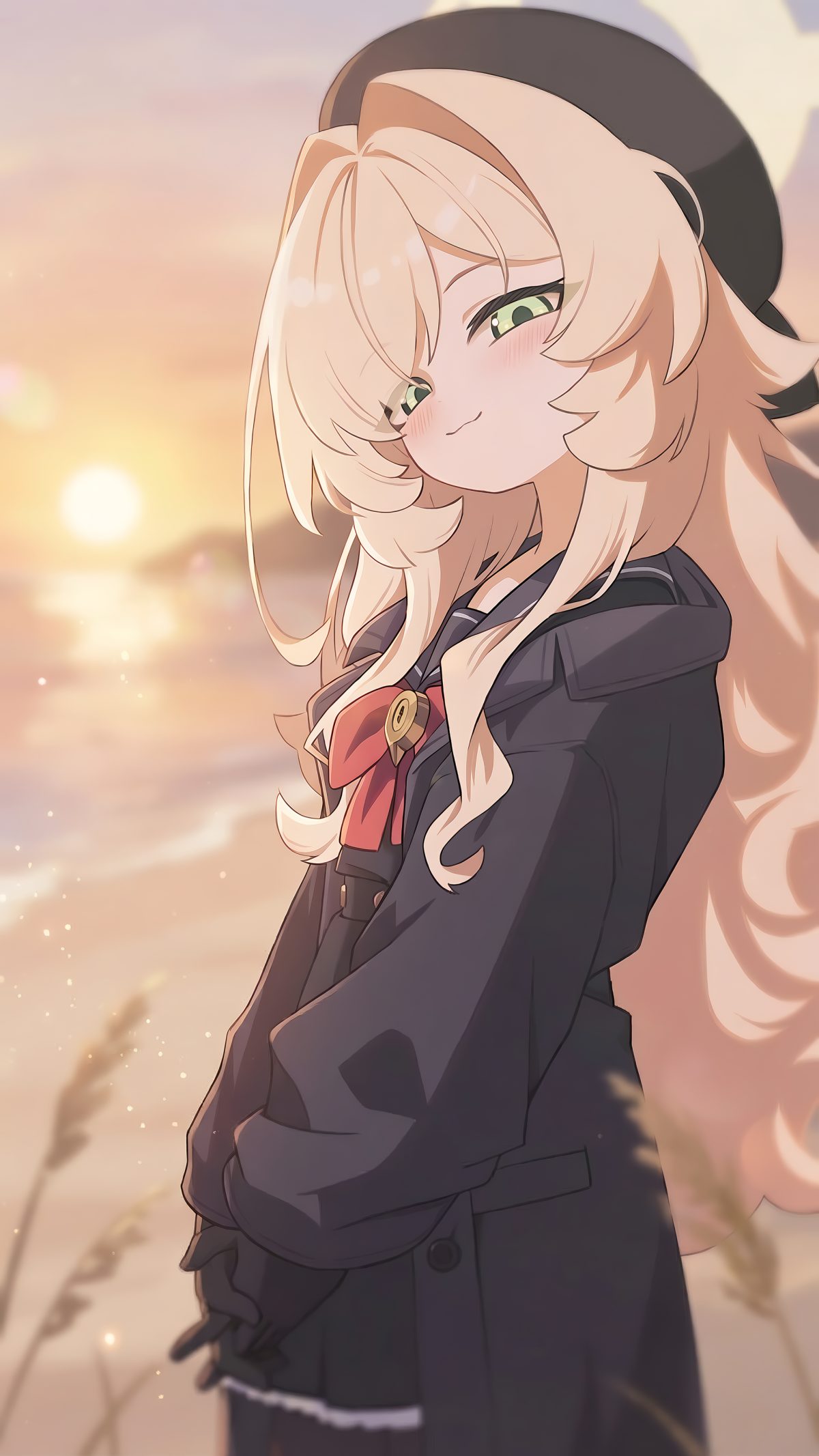 阳光下的微笑少女
