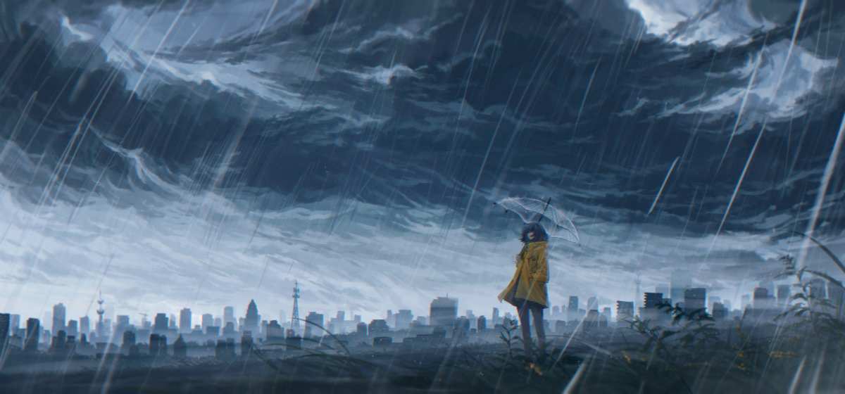 雨中少女