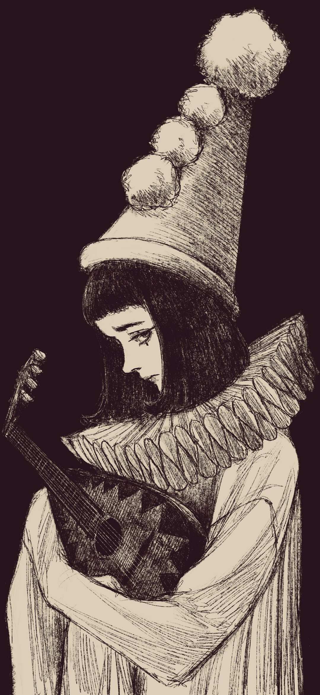 单色素描小丑