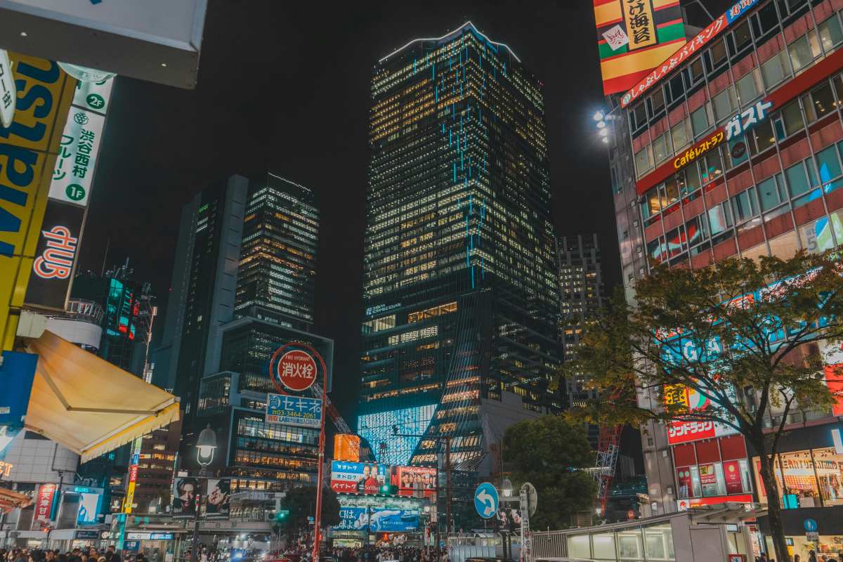 东京夜景城市建筑