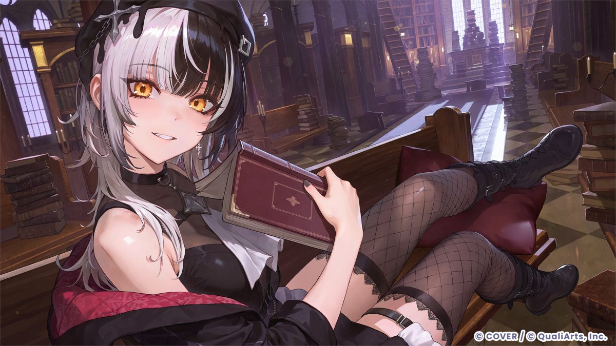 银发橙眼少女图书馆
