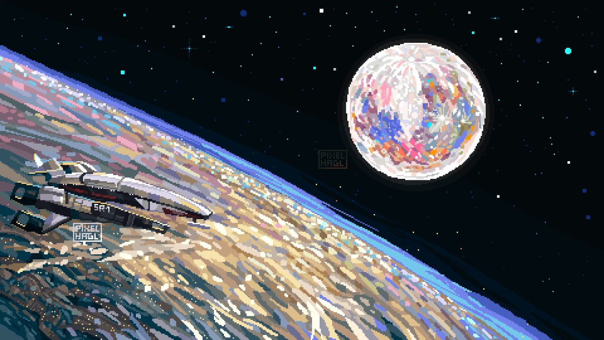 像素太空飞船壁纸