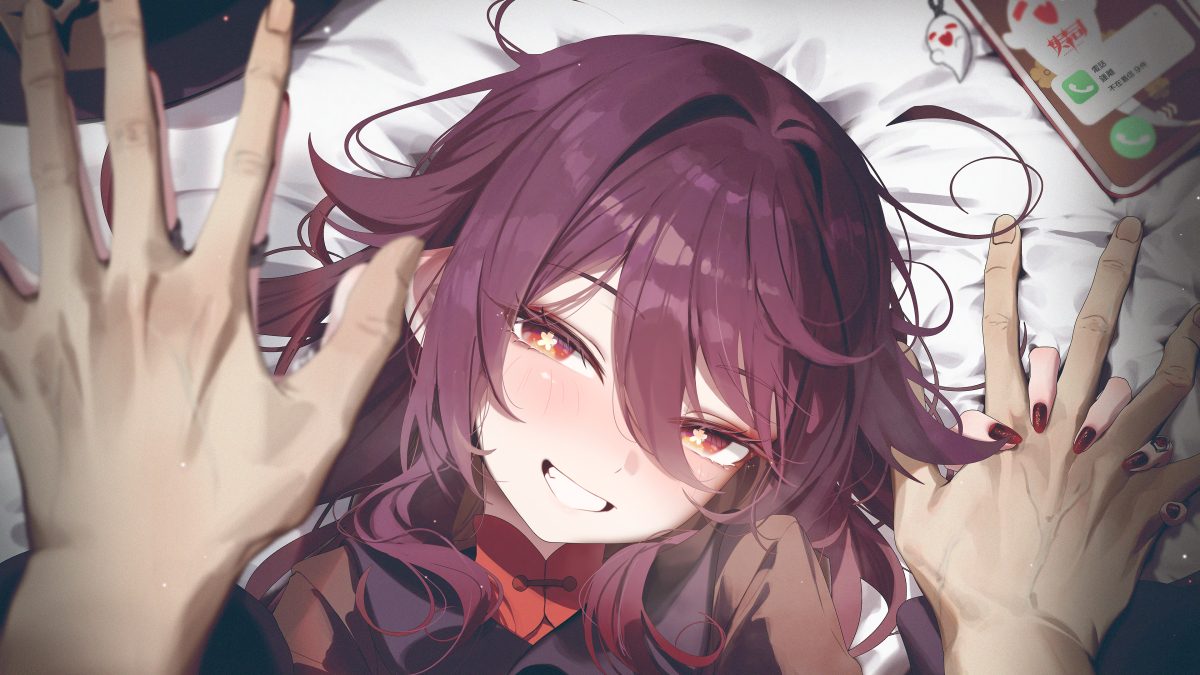 紫发少女躺在床上
