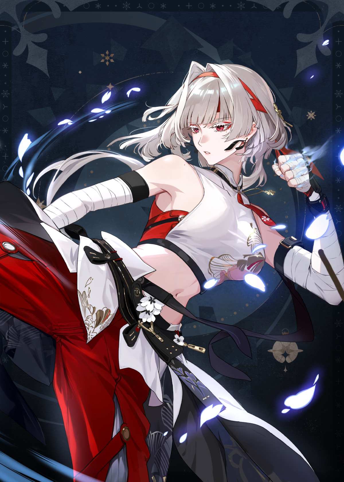 白发红眼动漫女孩