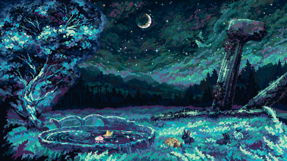 像素森林夜色