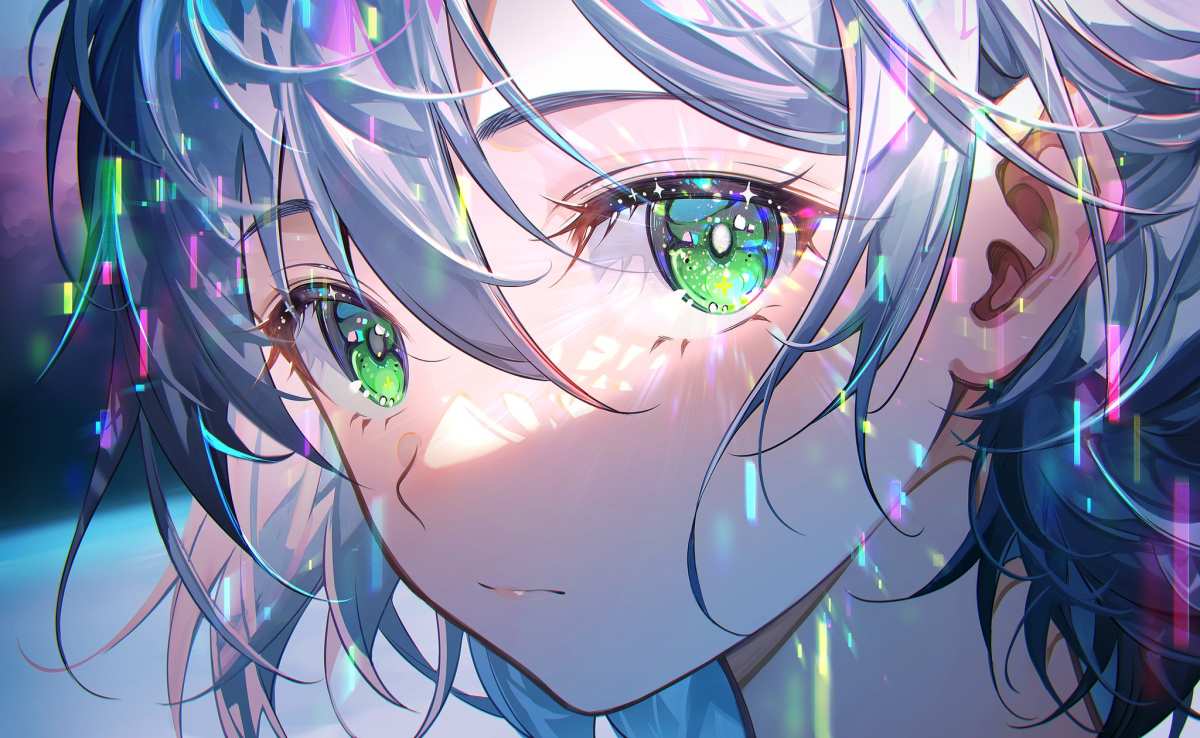 绿色眼眸的动漫女孩
