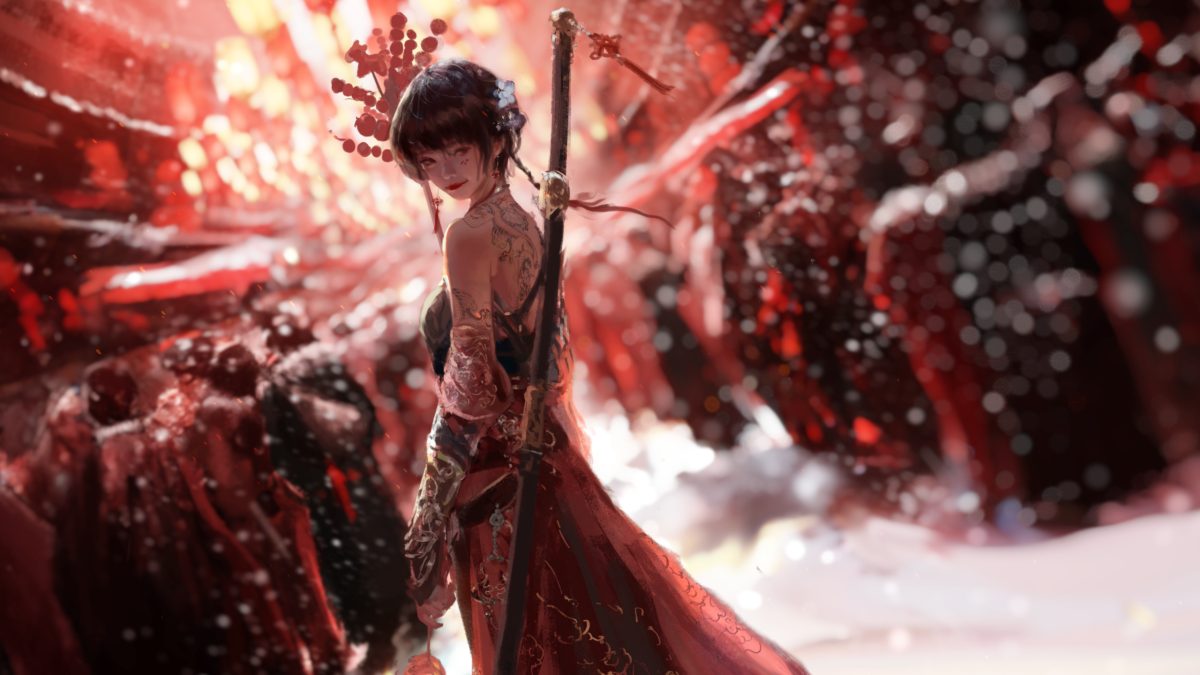 红衣女战士