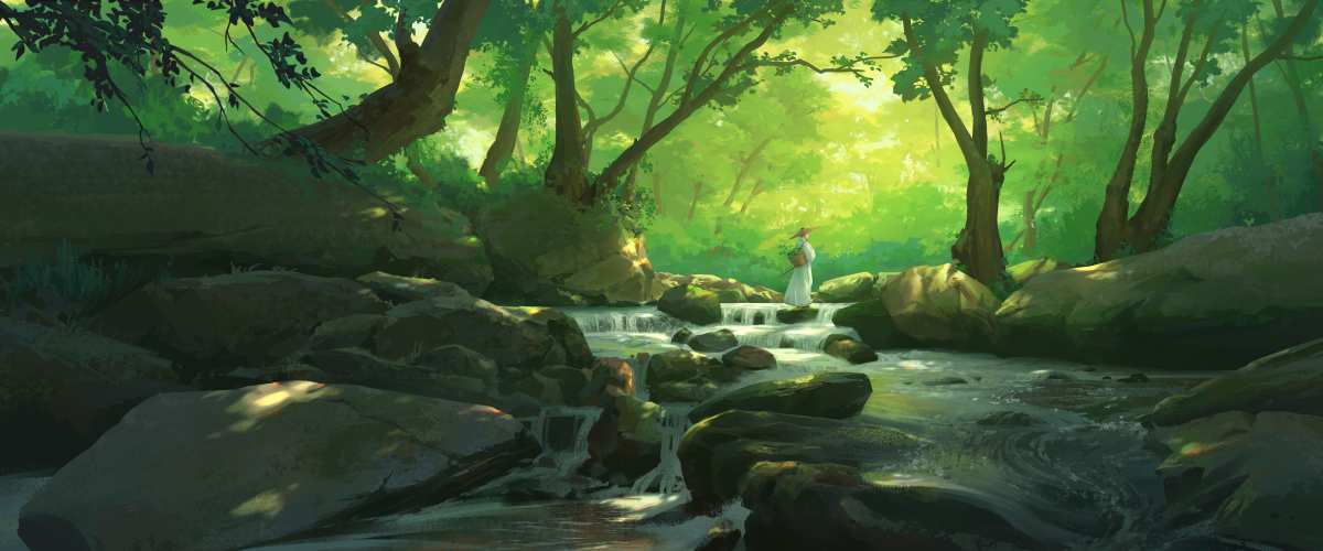 森林小溪流水壁纸