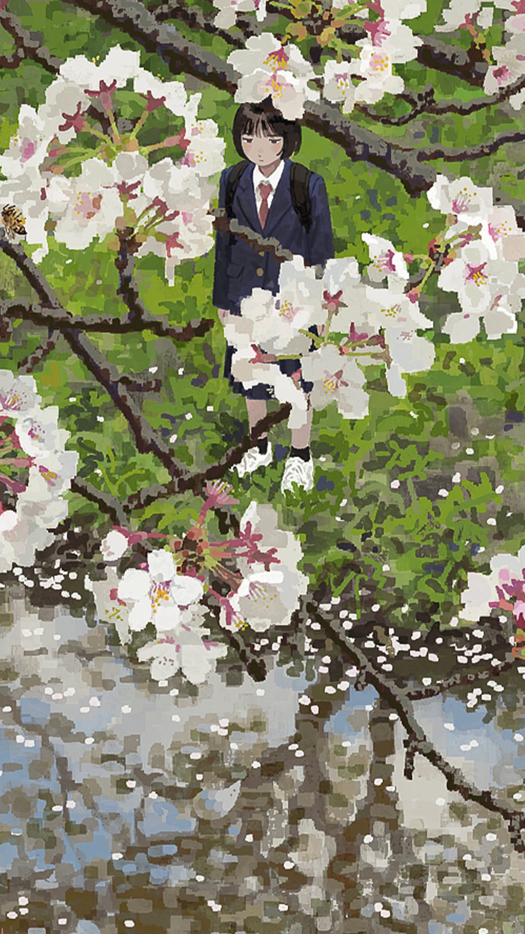 樱花下的少女