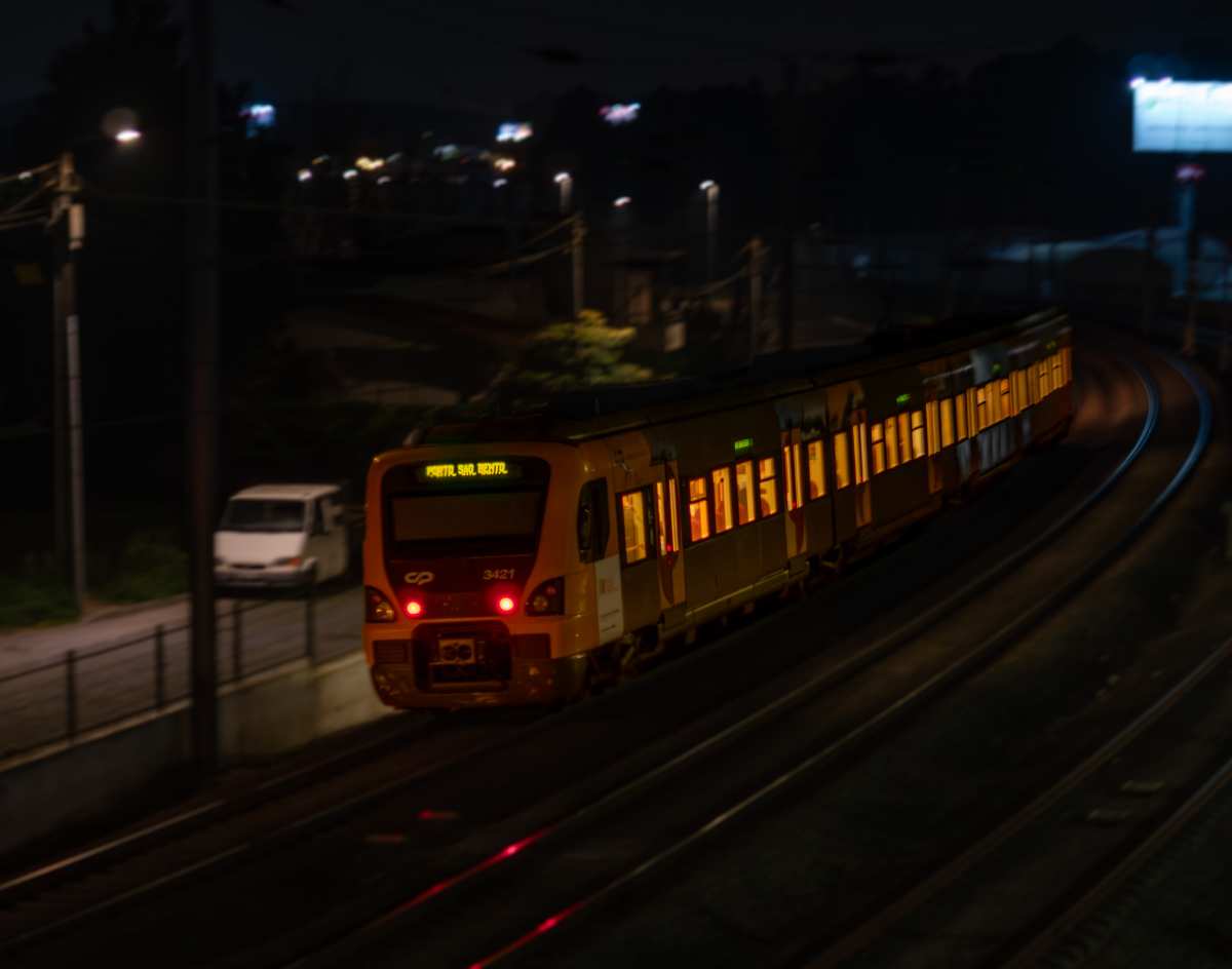 夜幕下的列车