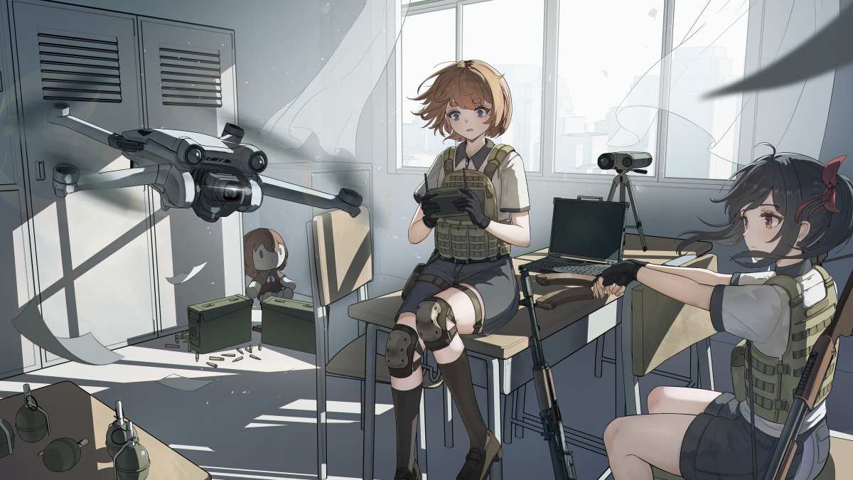 机甲少女与无人机
