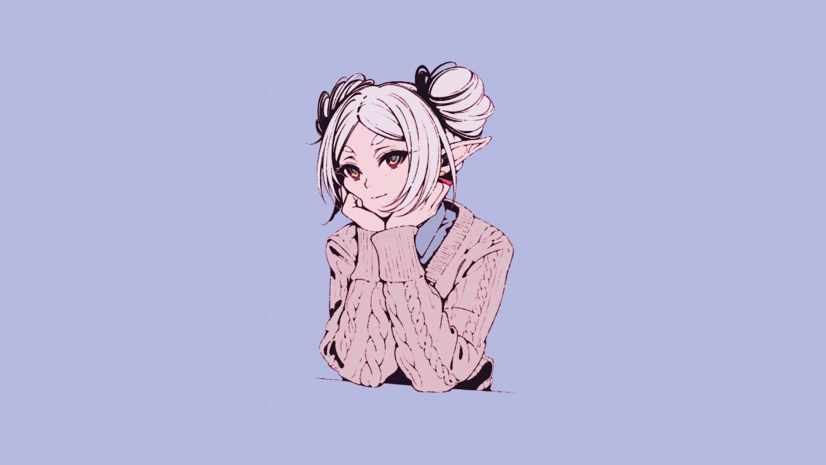 简单背景动漫女孩
