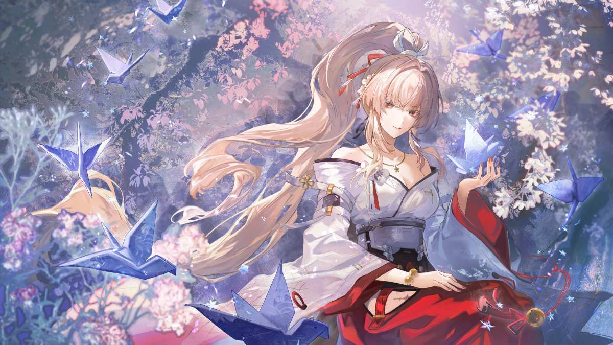 白发少女与纸鹤