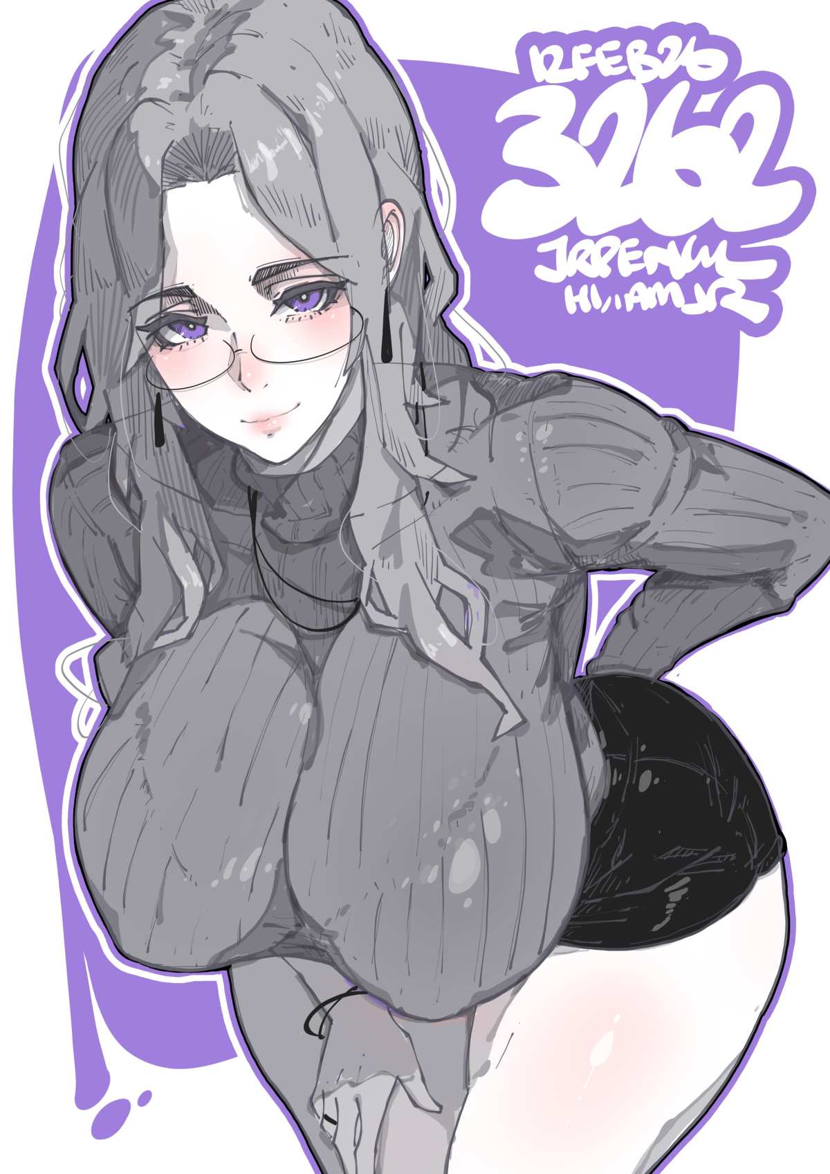 灰发紫眼动漫女孩