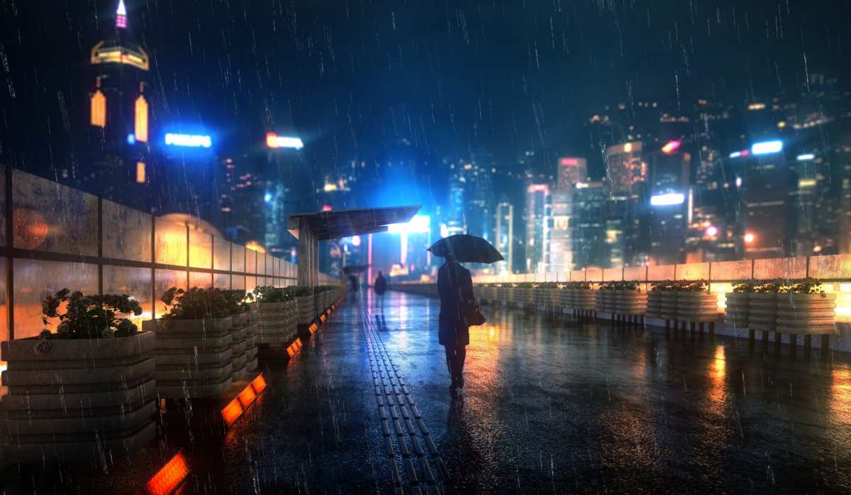 雨夜漫步
