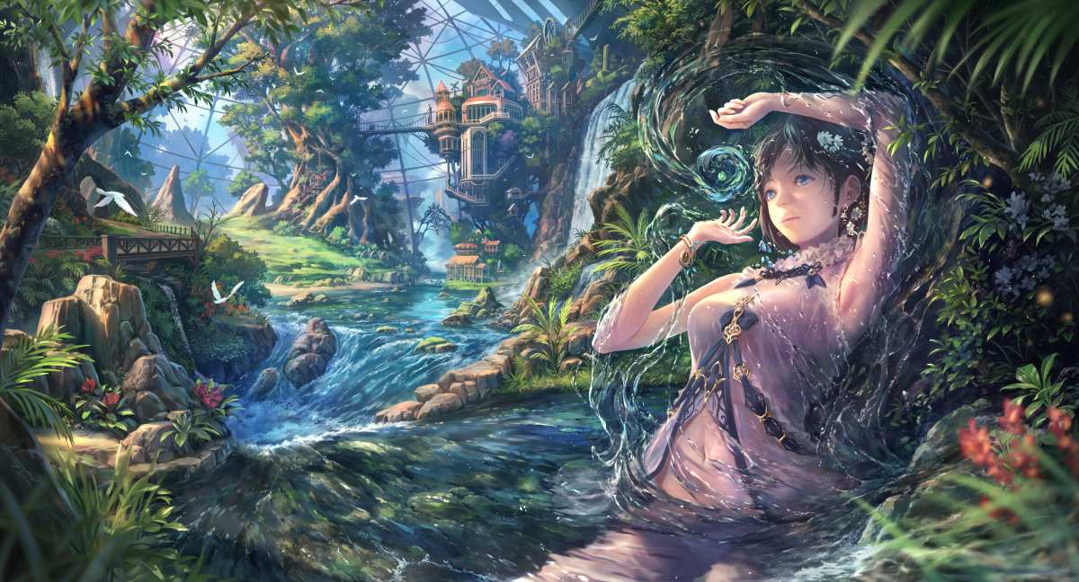 神秘森林中的水灵