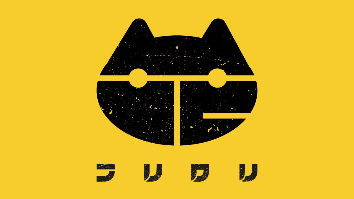 简约猫头图案黄色背景壁纸