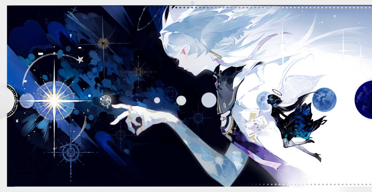 星河中的白发少女