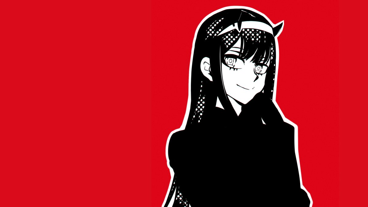 红背景动漫女孩