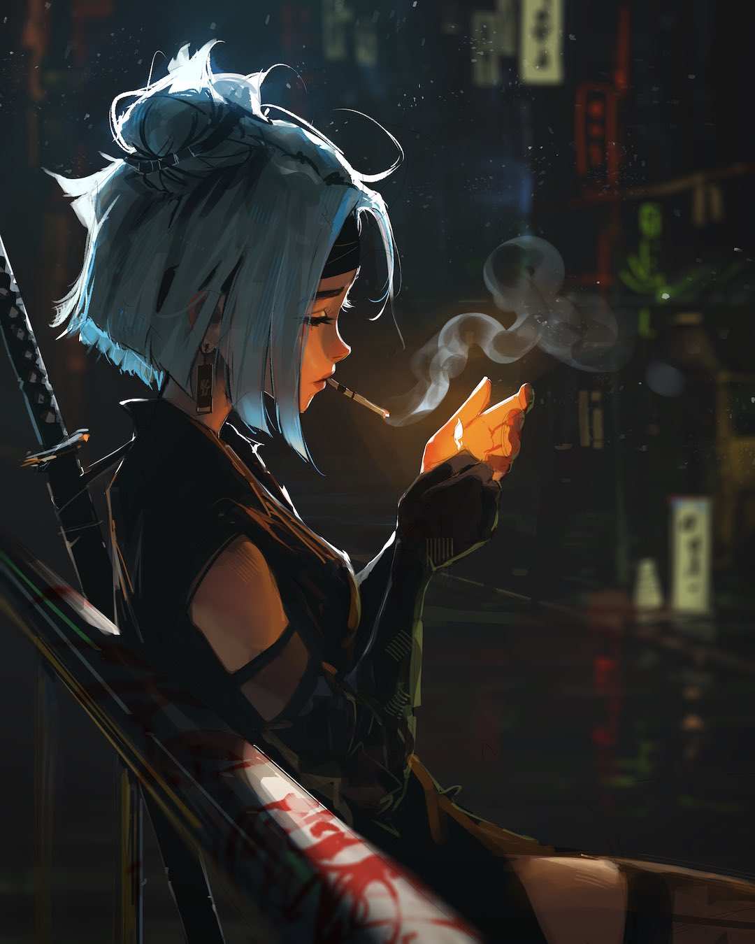 蓝发女剑士