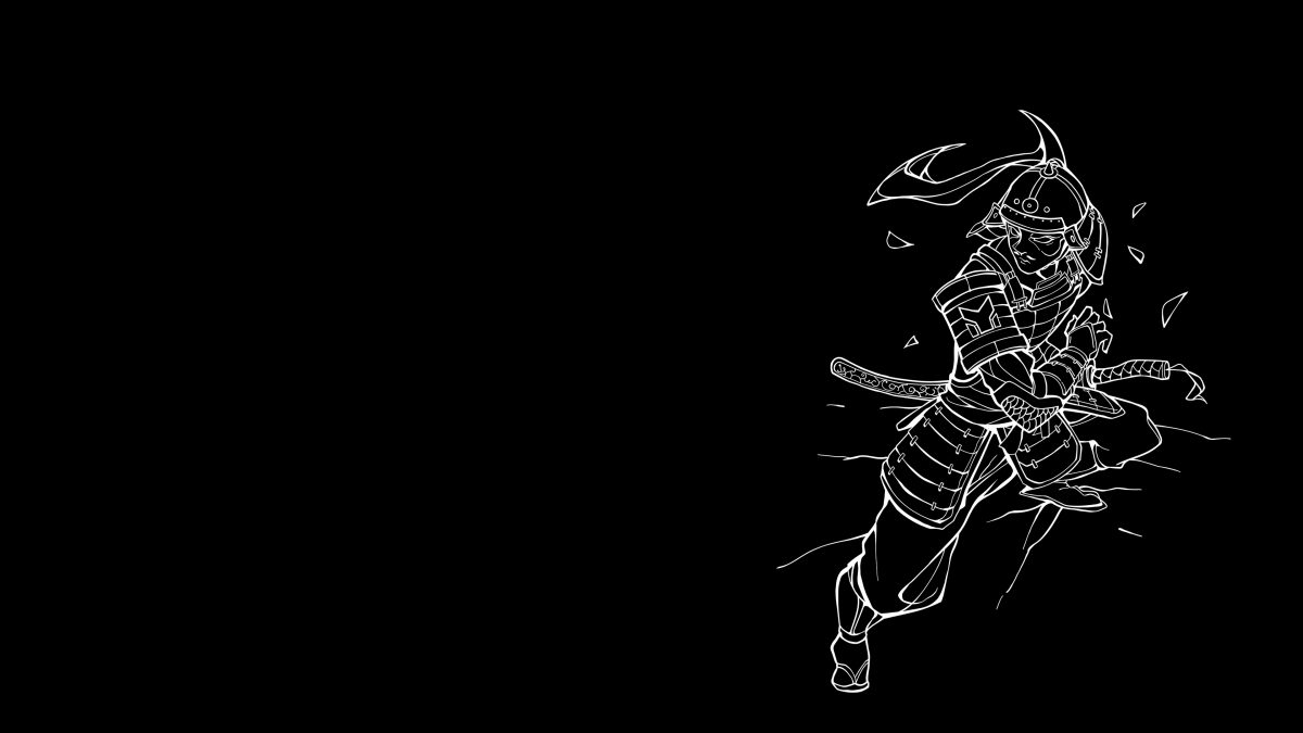 武士黑白战斗壁纸