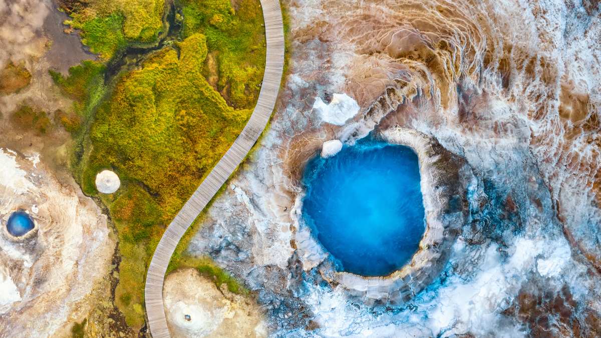 冰岛地热区蓝湖鸟瞰图