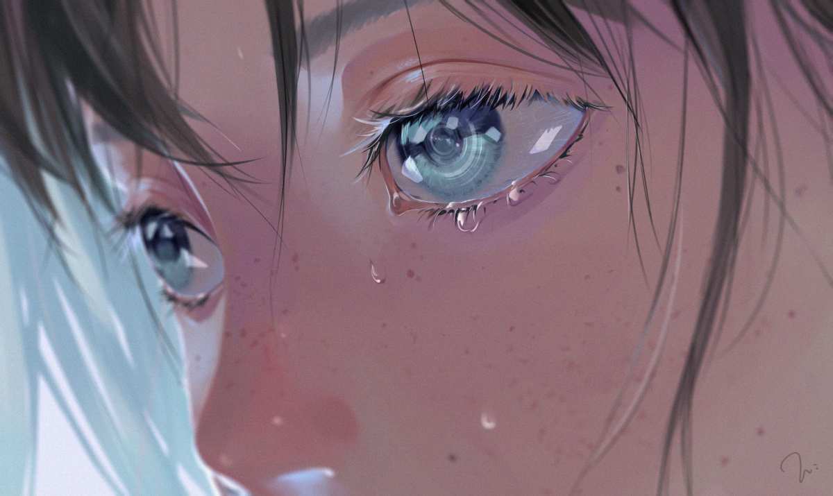 泪光中的蓝眸