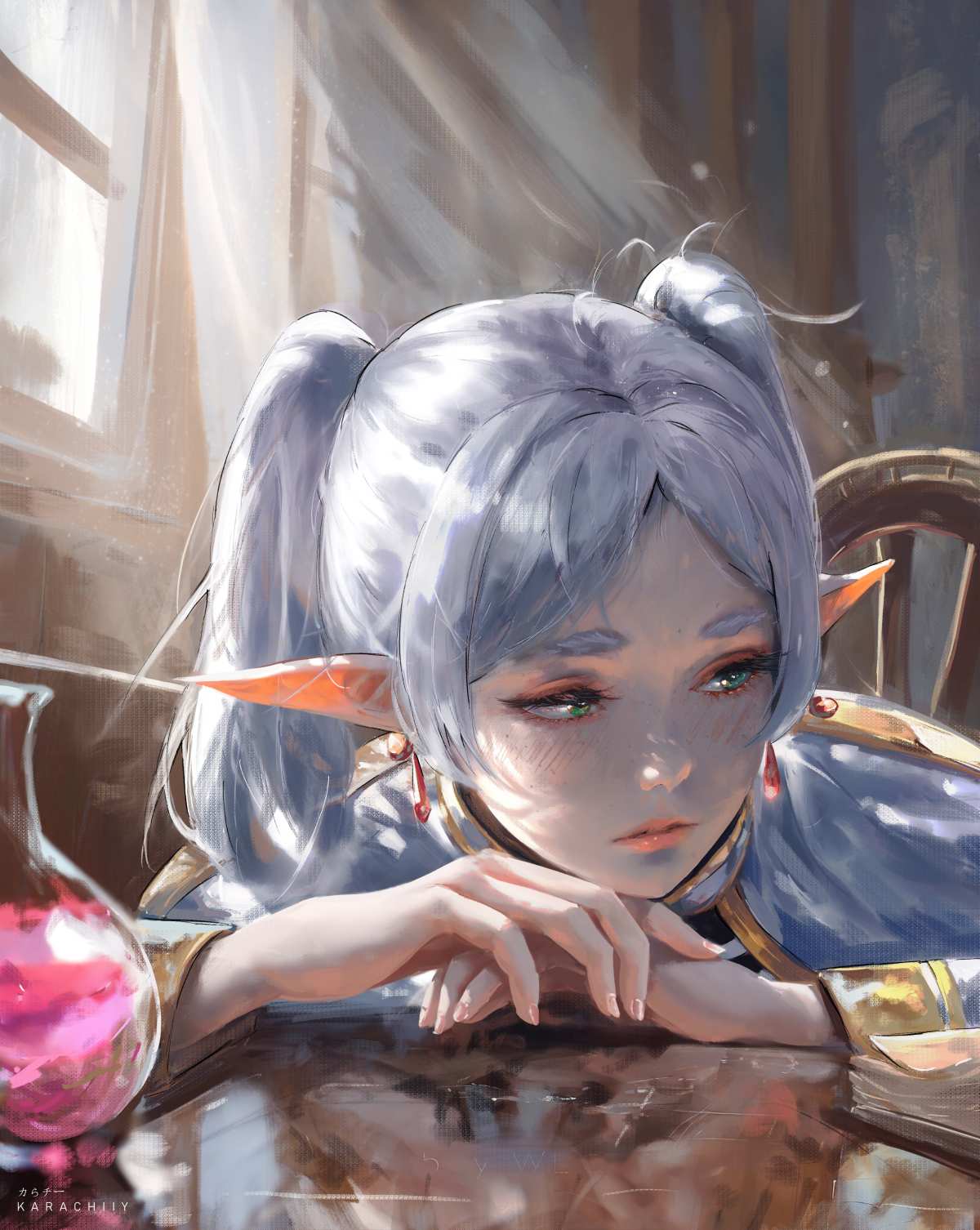 银发精灵少女
