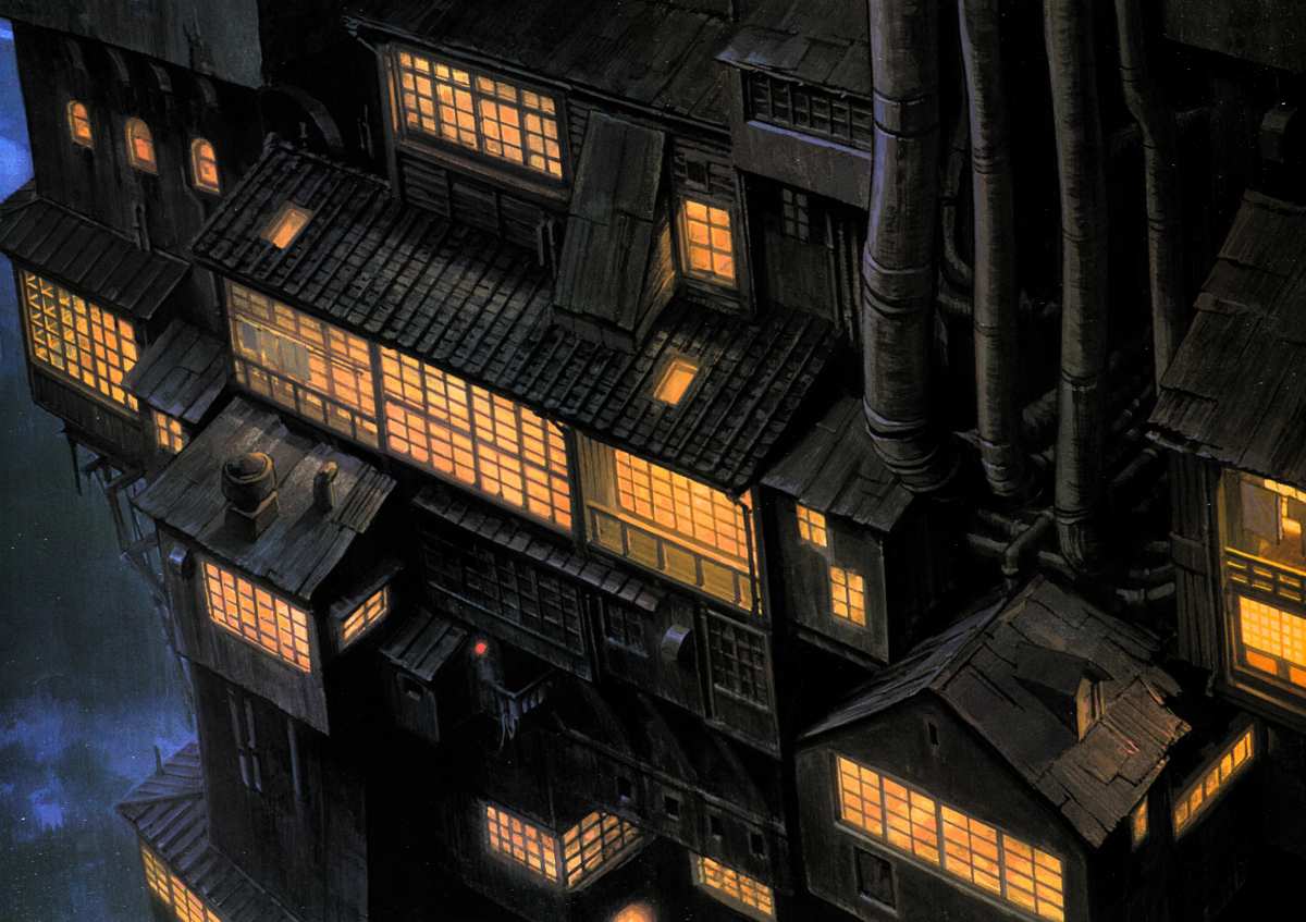 蒸汽朋克城市夜景