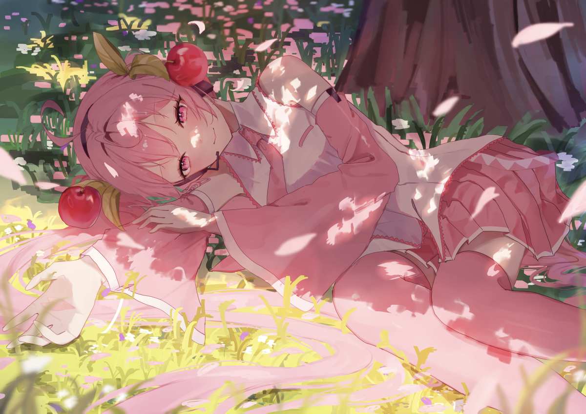 樱花树下的粉色少女