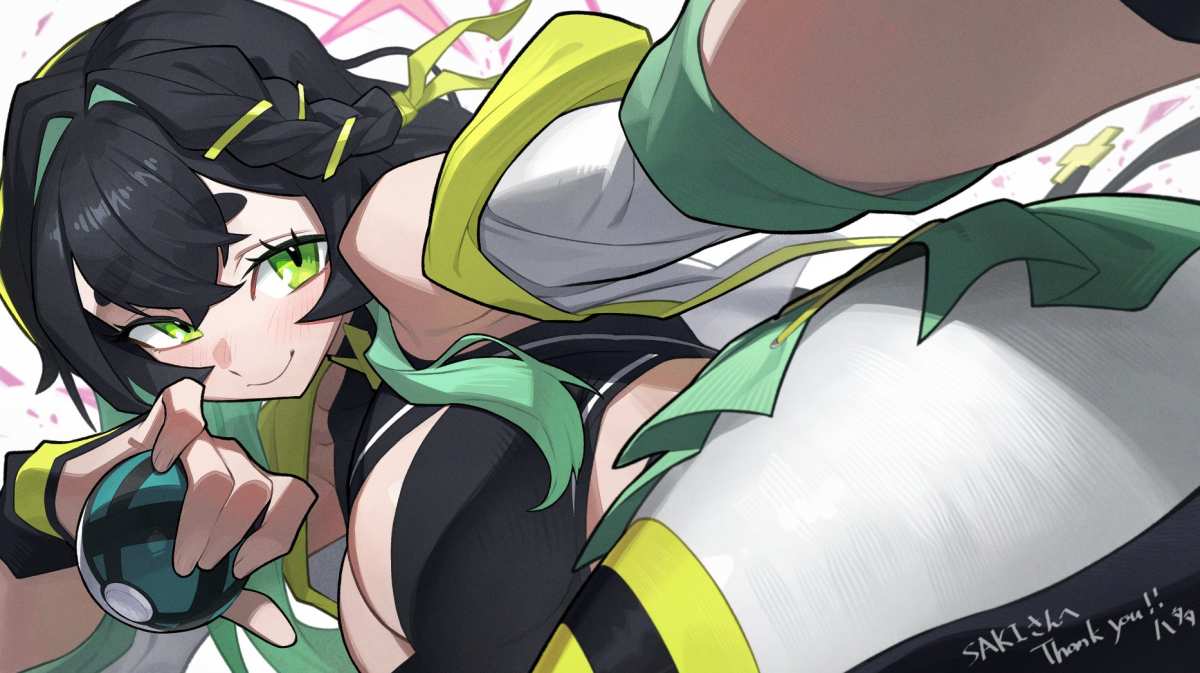 绿色眼眸的动漫女孩