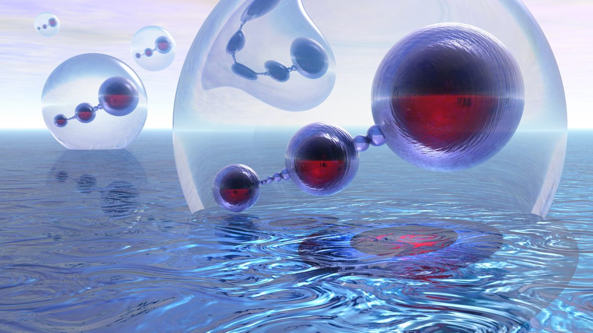 蓝色水滴与分子结构