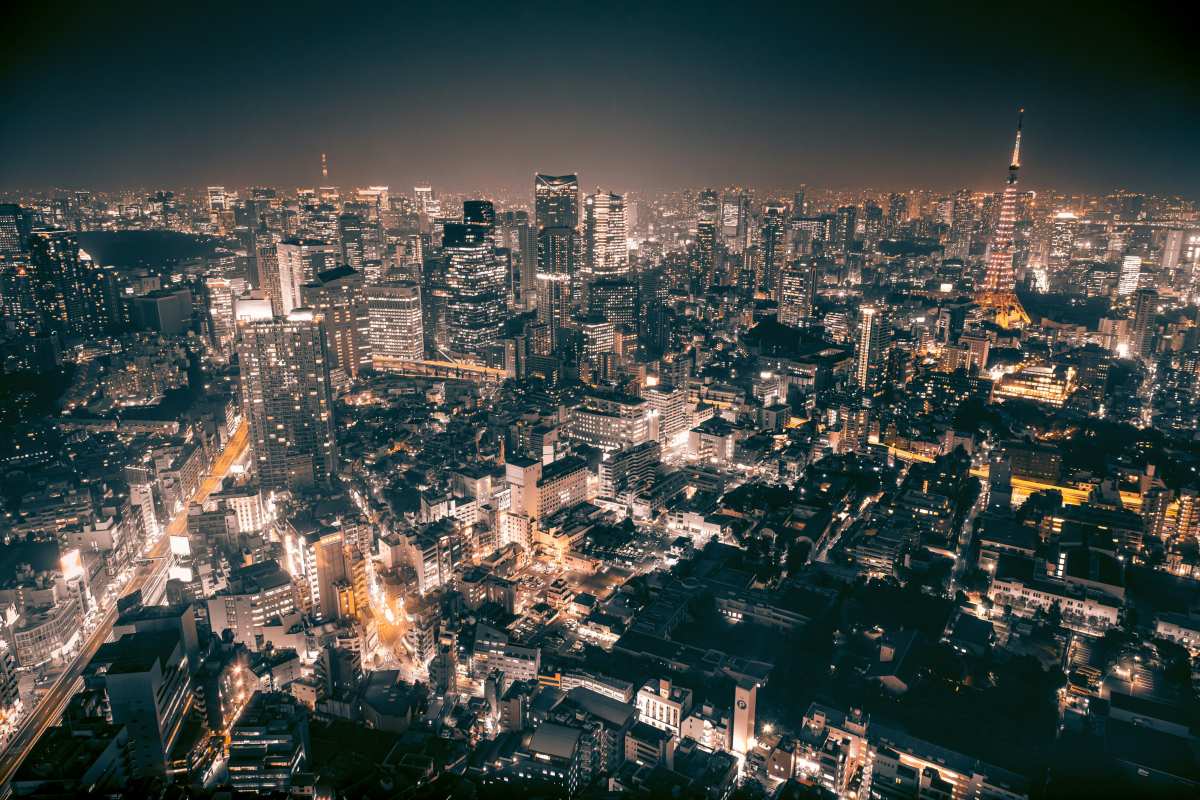 东京夜景城市风光