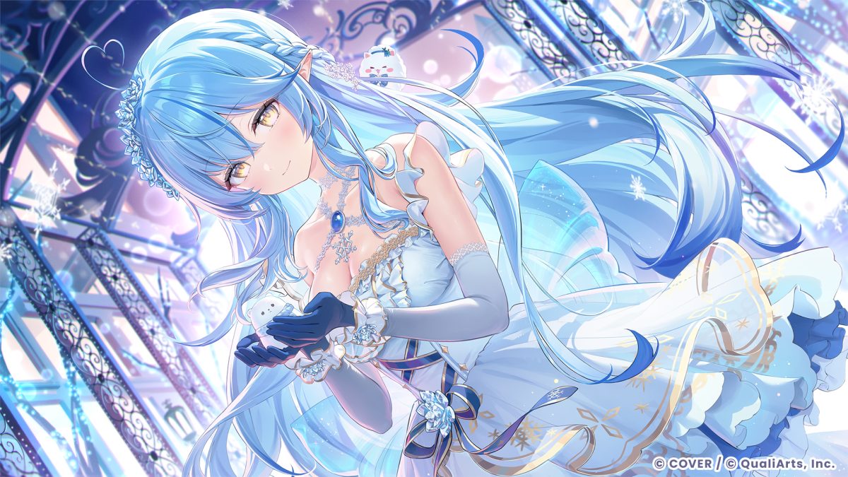 蓝色长发动漫女孩