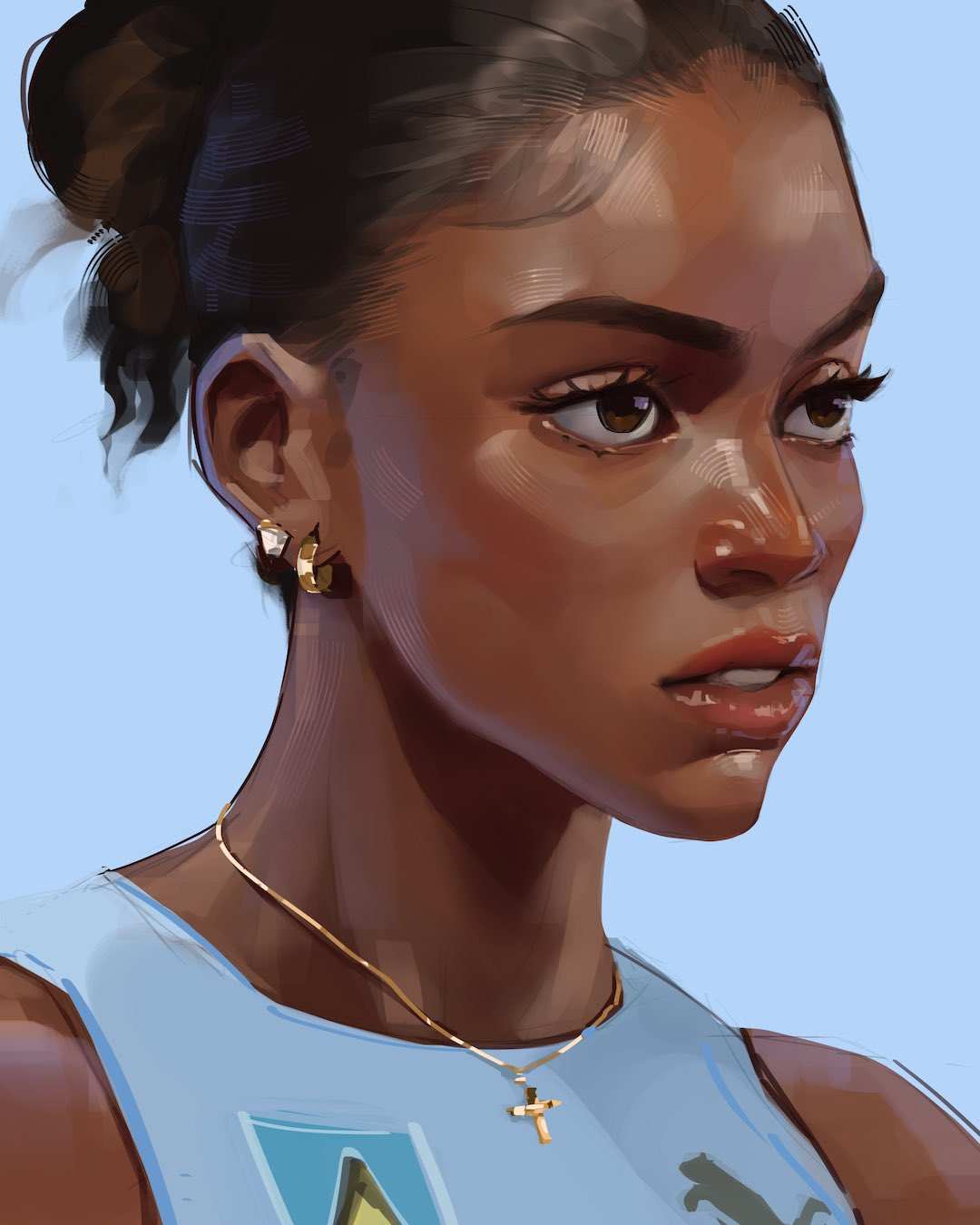 深色皮肤女性插画