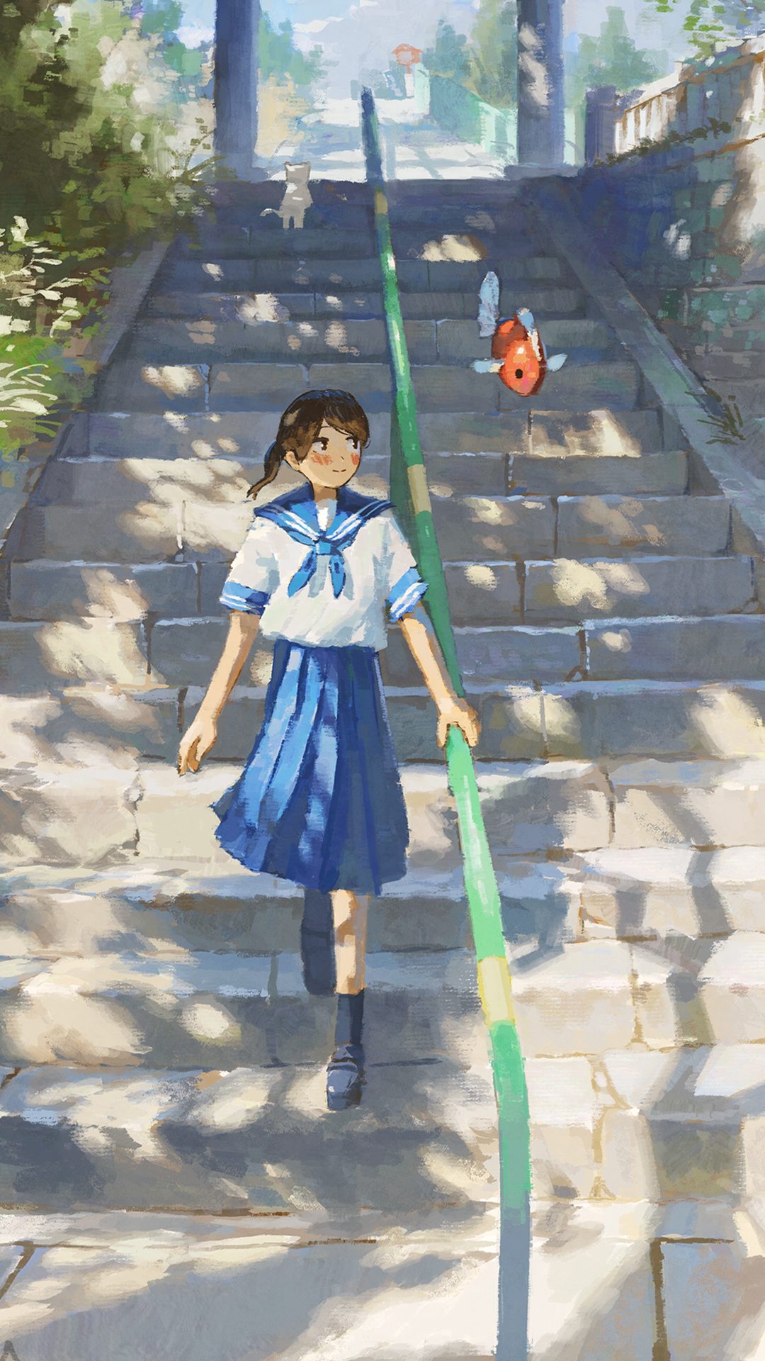 阳光下的校园女孩