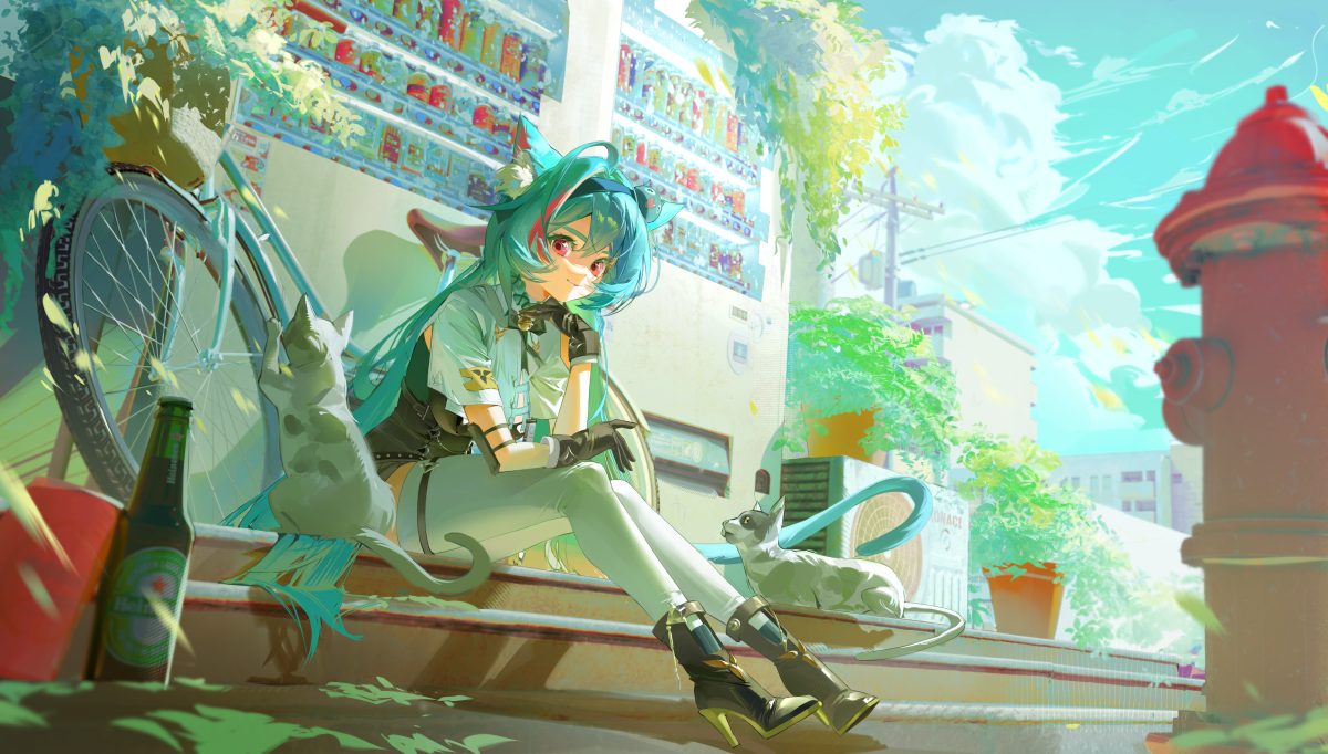 猫耳少女与猫咪
