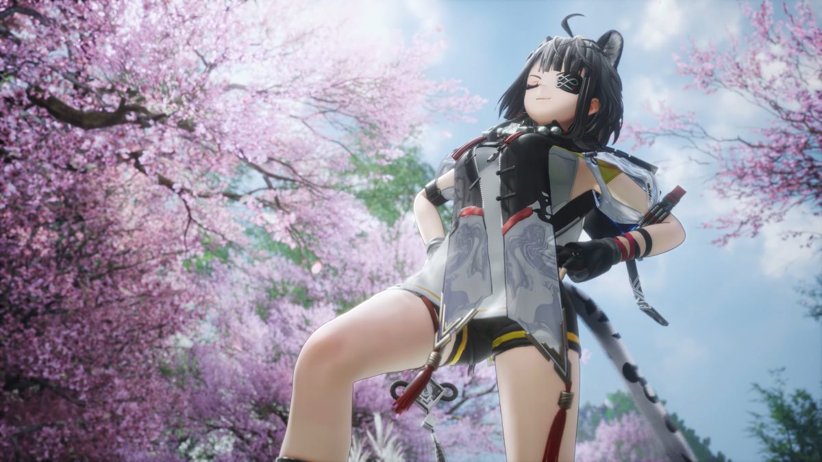 樱花下的微笑少女