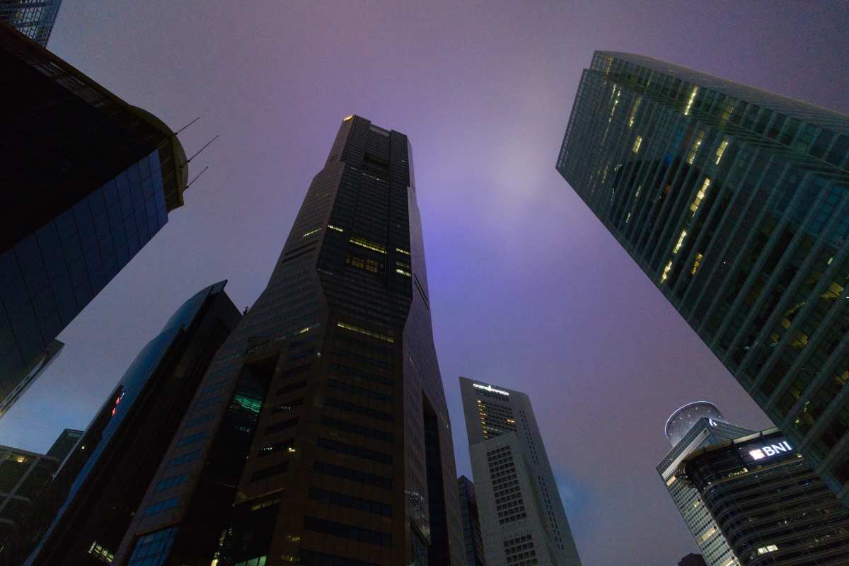 摩天大楼夜幕下的城市风光